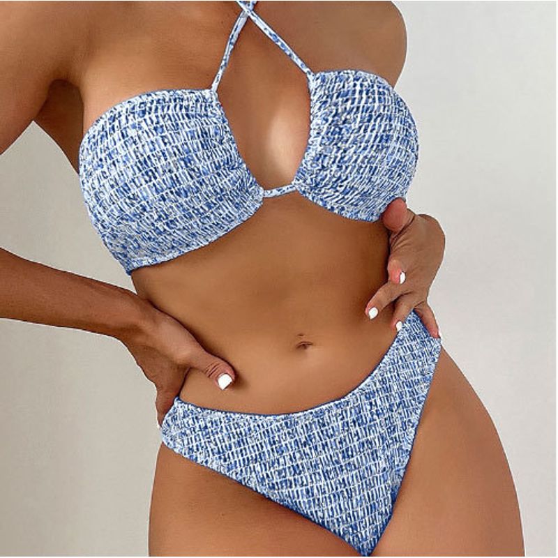 TIOZONEY - Conjunto Bikini Mujer Azul