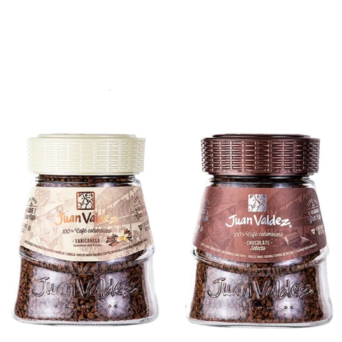 JUAN VALDEZ - Pack Café Soluble Liofilizado Chocolate y Vanicanela 95g