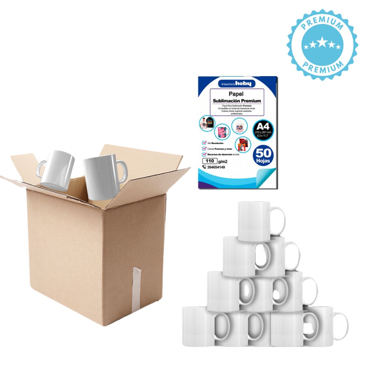 ORCA - Tazones para Sublimar de 11oz Tipo A + papel de sublimacion K218