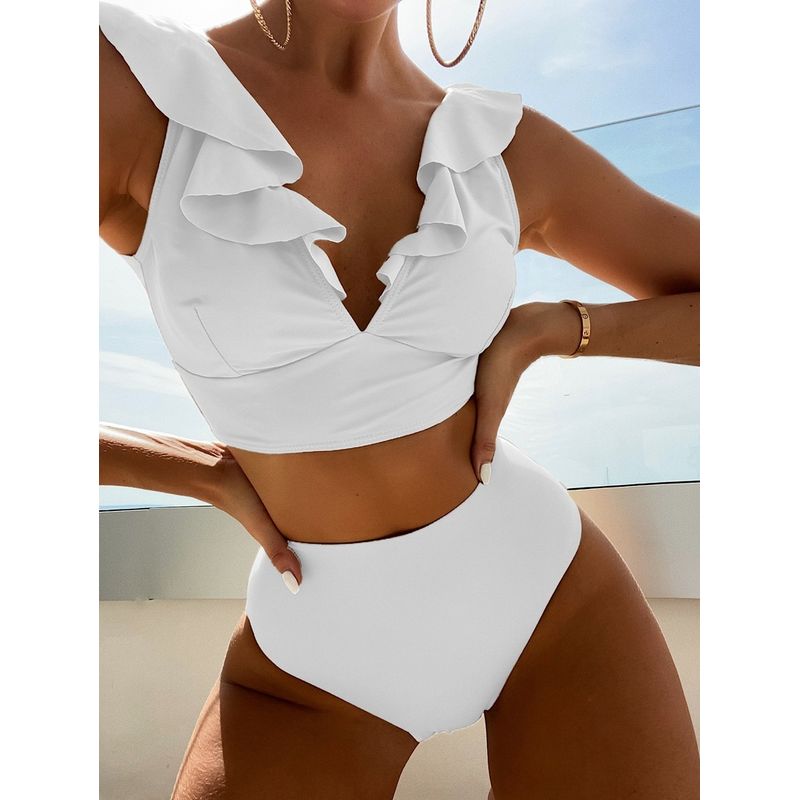 TIOZONEY - Traje de Baño Mujer Blanco
