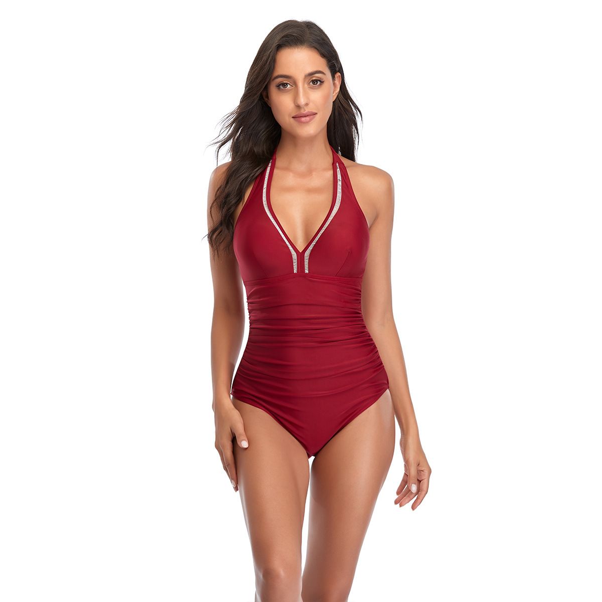 TIOZONEY - Traje de Baño Mujer Rojo