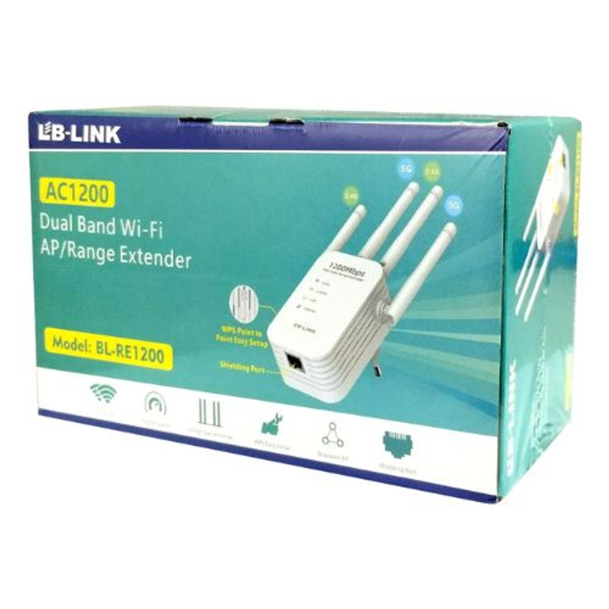 LB-LINK - Extensor Repetidor Señal Wifi Ac1200 Dual Band 4 Antenas