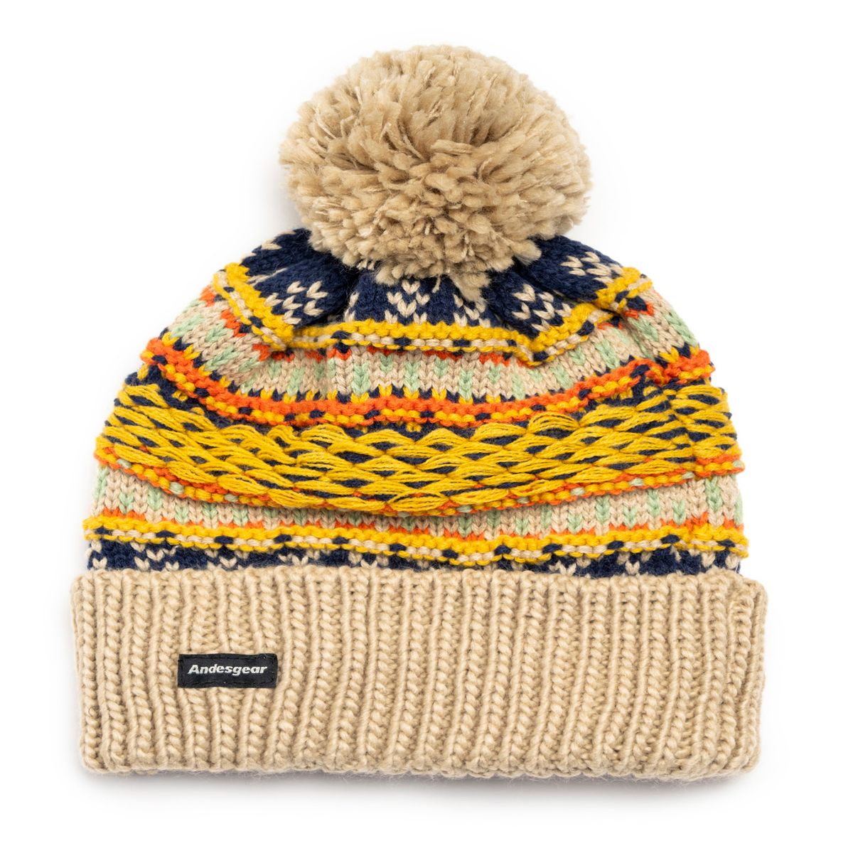 ANDESGEAR - Gorro Unisex Pompon Knited Beanie Beige Andesgear