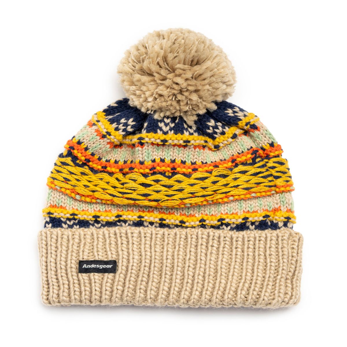 ANDESGEAR - Gorro Unisex Pompon Knited Beanie Beige Andesgear