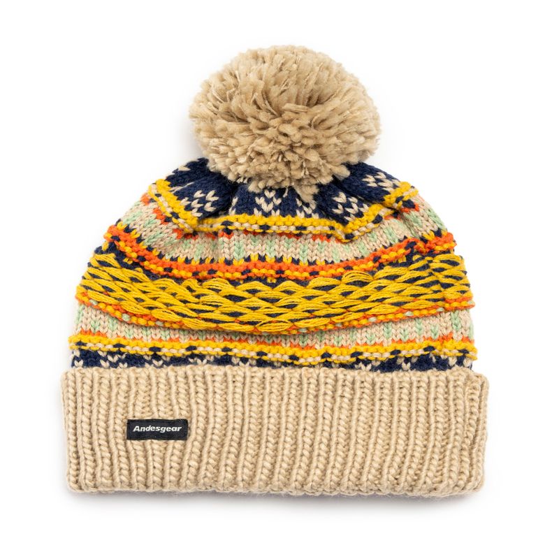 ANDESGEAR - Gorro Unisex Pompon Knited Beanie Beige Andesgear