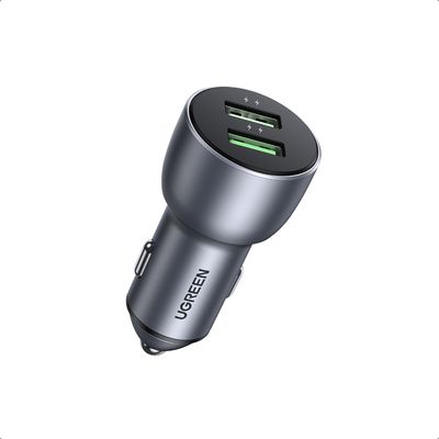 Ugreen Cargador Auto 2Usb-A 36W Aluminio