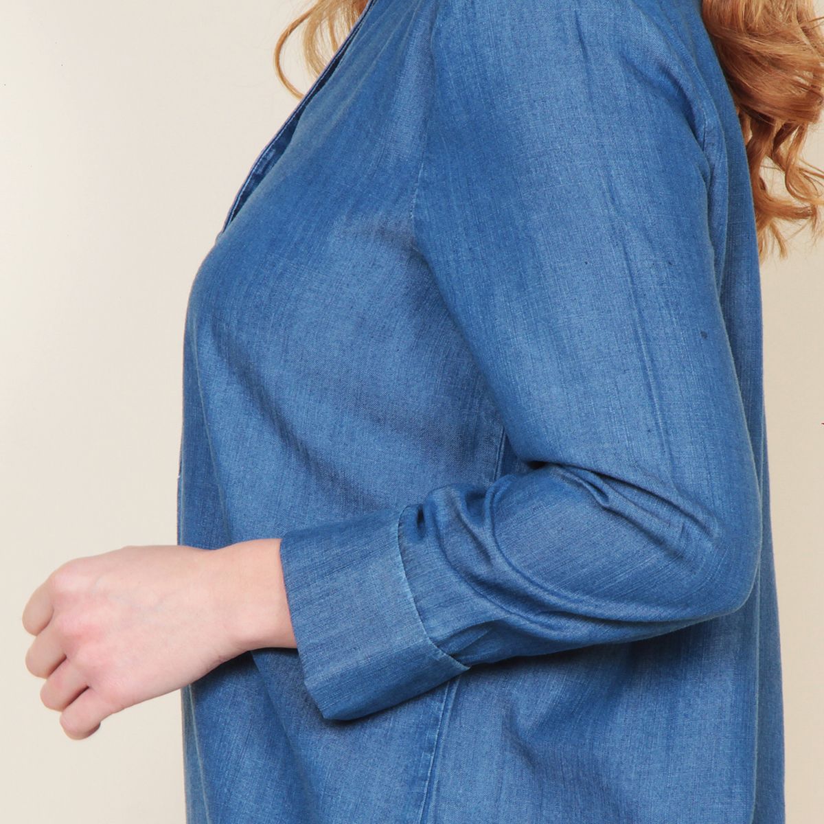 WADOS - BLUSA MANGA LARGA LYOCELL ESCOTE V