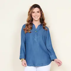 WADOS - BLUSA MANGA LARGA LYOCELL ESCOTE V