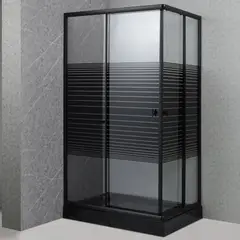 JOYTEK - Shower Rectangular Strava Negro 120x80x198cm Incluye Receptáculo