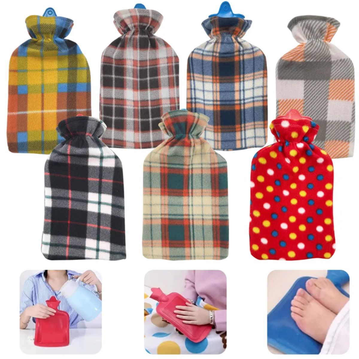 GENERICO - Guatero Goma Caucho Grande 2000ml + Funda Polar Calor