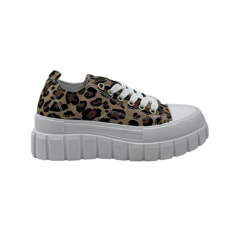 HERIEL - Zapatilla Beige Print Plataforma.