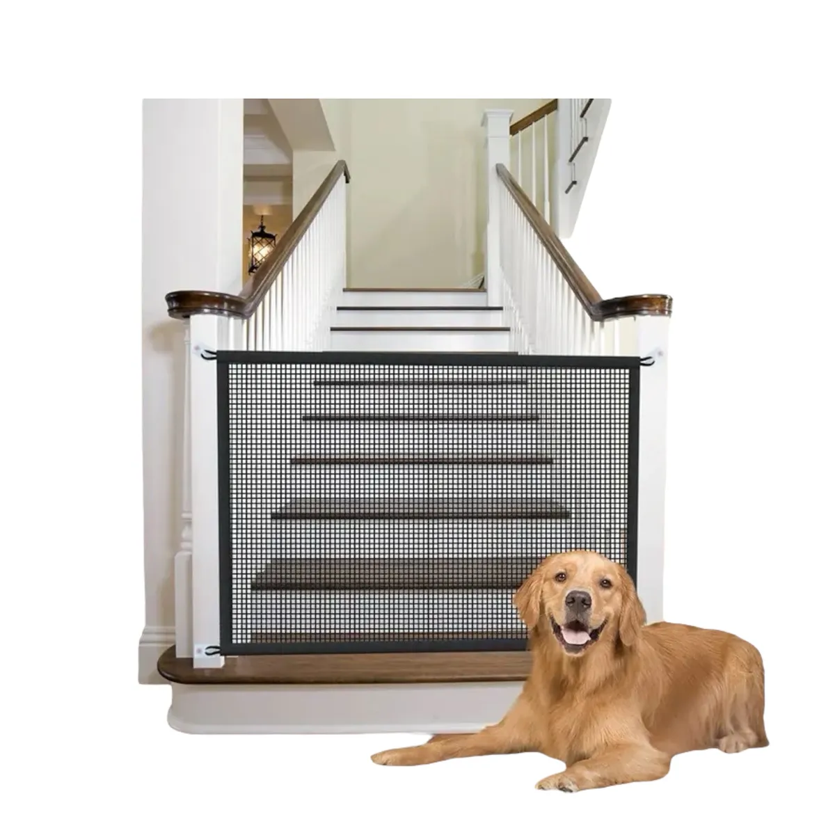 GENERICO - Malla Puerta Mágica Seguridad Bebe Perros Mascotas Pack x2