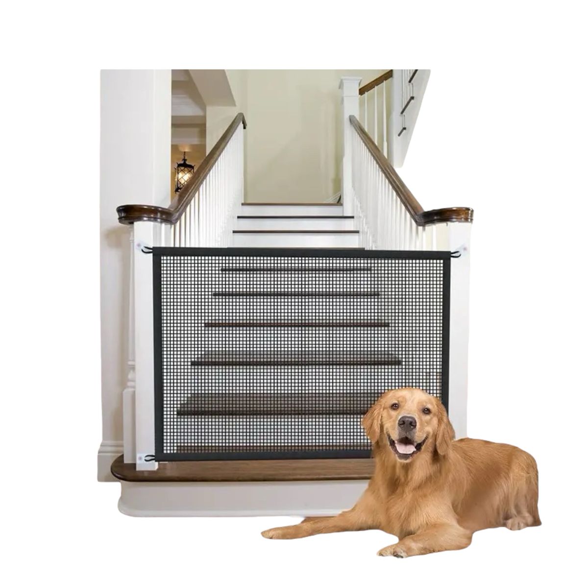 GENERICO - Malla Puerta Mágica Seguridad Bebe Perros Mascotas Pack x2