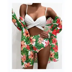 TIOZONEY - Conjunto bikini mujer con Tunica