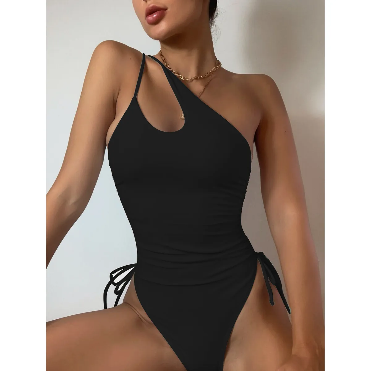 TIOZONEY - Traje de Baño Mujer Negro