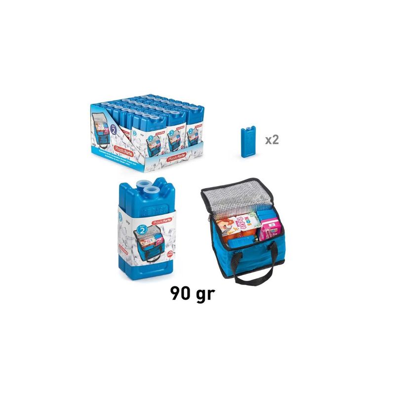 GENERICO - SET 2 ACUMULADOR DE FRIO 90G AZUL METALIZADO