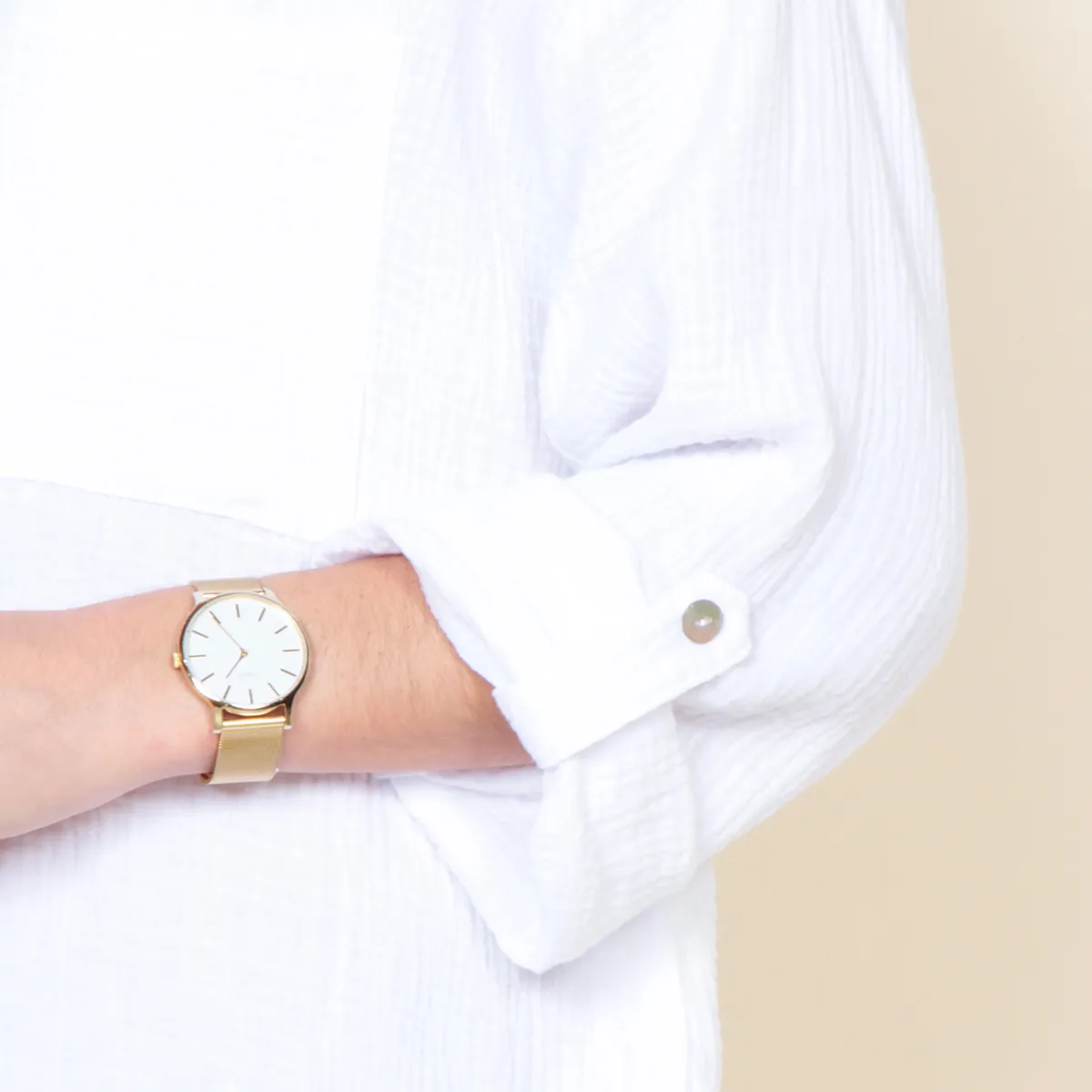 WADOS - BLUSA MANGA LARGA SOLIDA ABOTONADA EN EL DELANTERO Y BOLSILLO