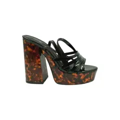 HERIEL - Sandalia Print Negra Plataforma.