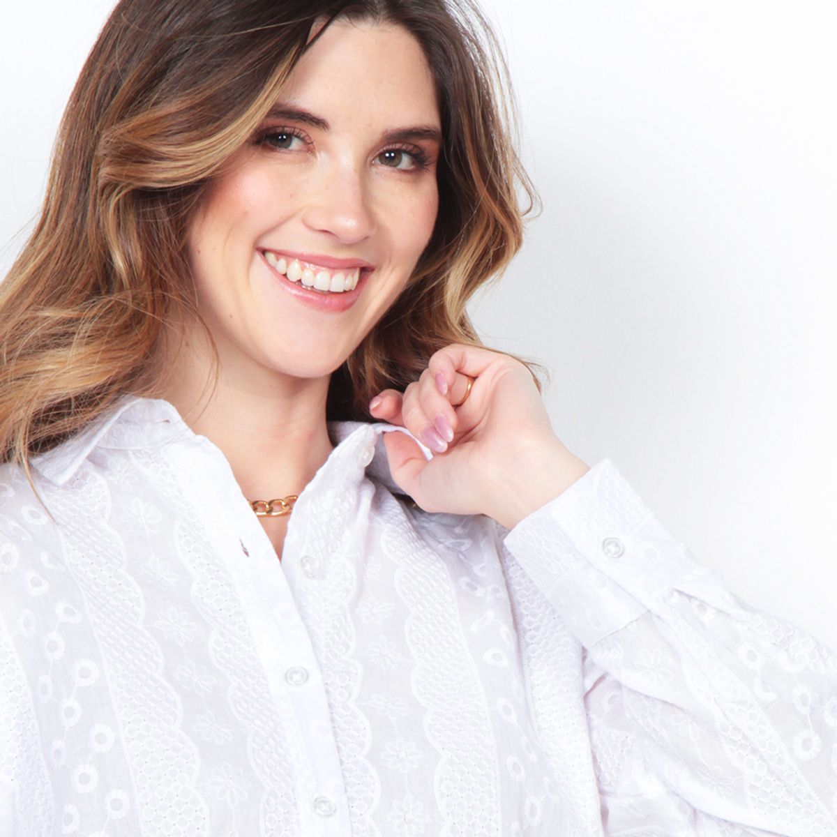 WADOS - BLUSA MANGA LARGA BRODERY ABOTONADA EN DELANTERO