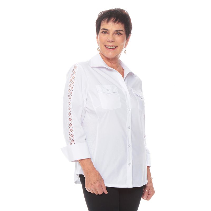 WADOS - BLUSA MANGA LARGA SOLIDA CON BOSILLOS DETALLE EN MANGA