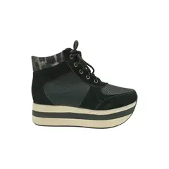 HERIEL - Zapatilla Negra Plataforma Mujer.