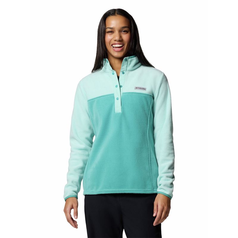 COLUMBIA - Polar Mujer Benton Springs Half Snap Celeste COLUMBIA