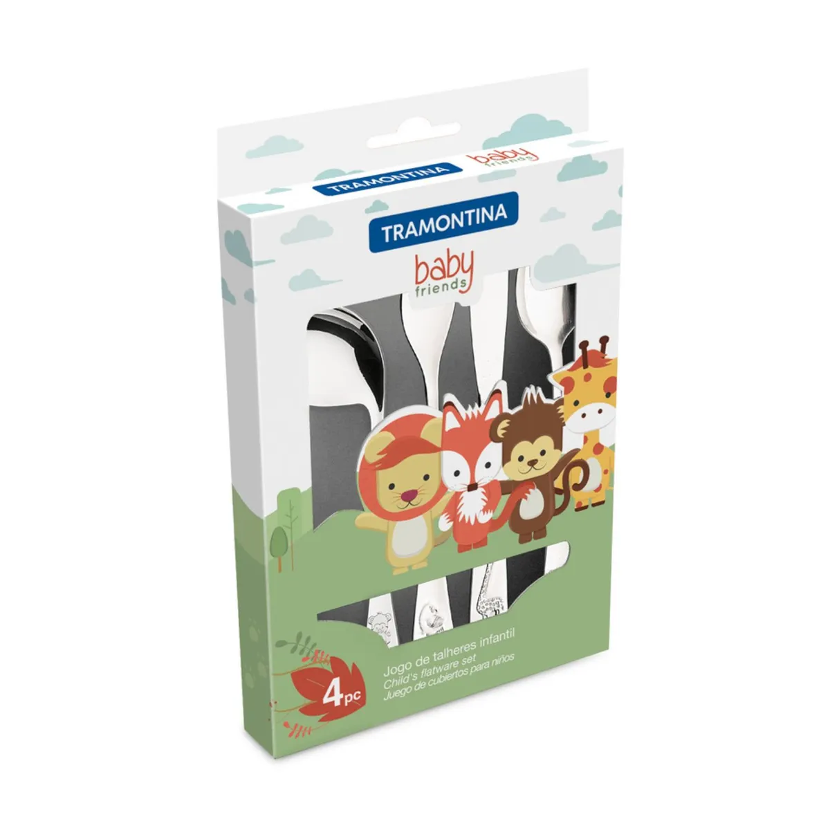 TRAMONTINA - Juego de Cubiertos Para Niños Acero Inoxidable Tramontina 4 Piezas