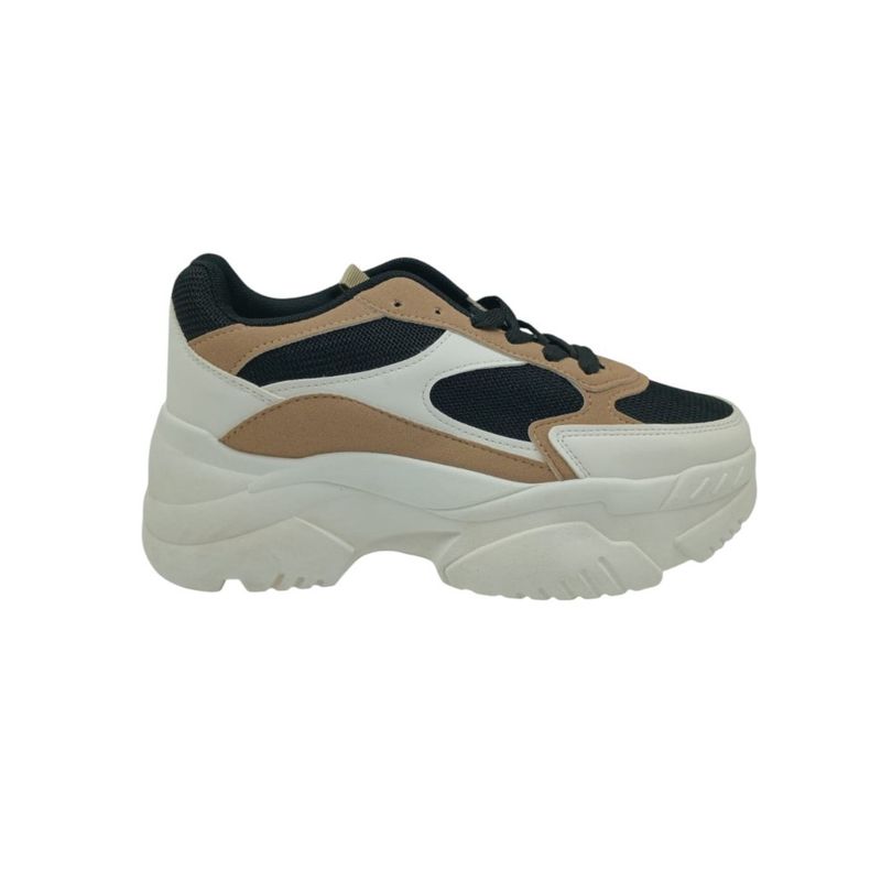 HERIEL - Zapatilla Blanca Plataforma Mujer.