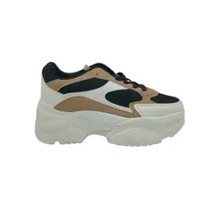 HERIEL - Zapatilla Blanca Plataforma Mujer.