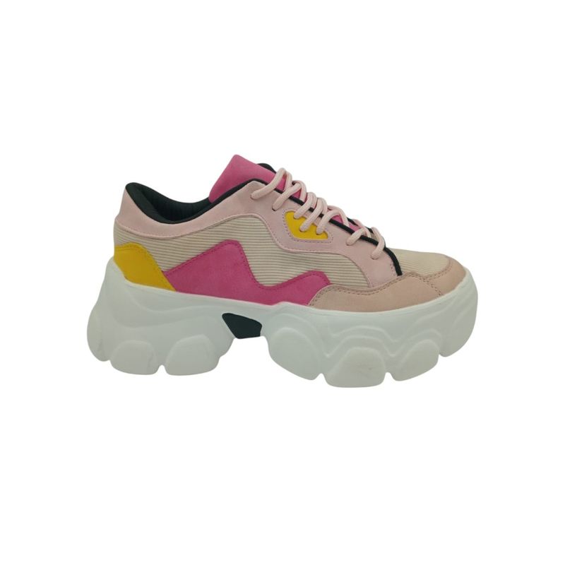 HERIEL - Zapatilla Rosa Plataforma Mujer.