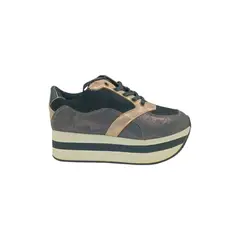HERIEL - Zapatilla Negra Plataforma Mujer.