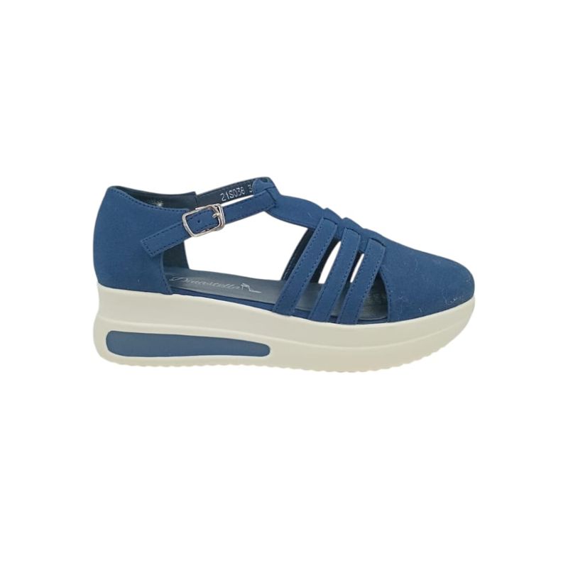 HERIEL - Zapato Panchita Azul Plataforma