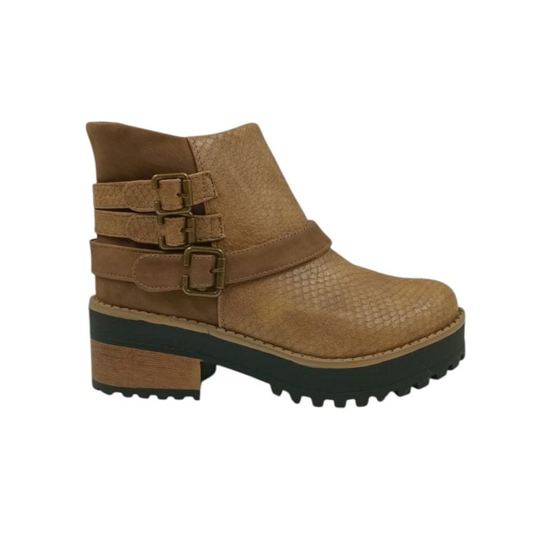 HERIEL - Botín Camel Plataforma Mujer.