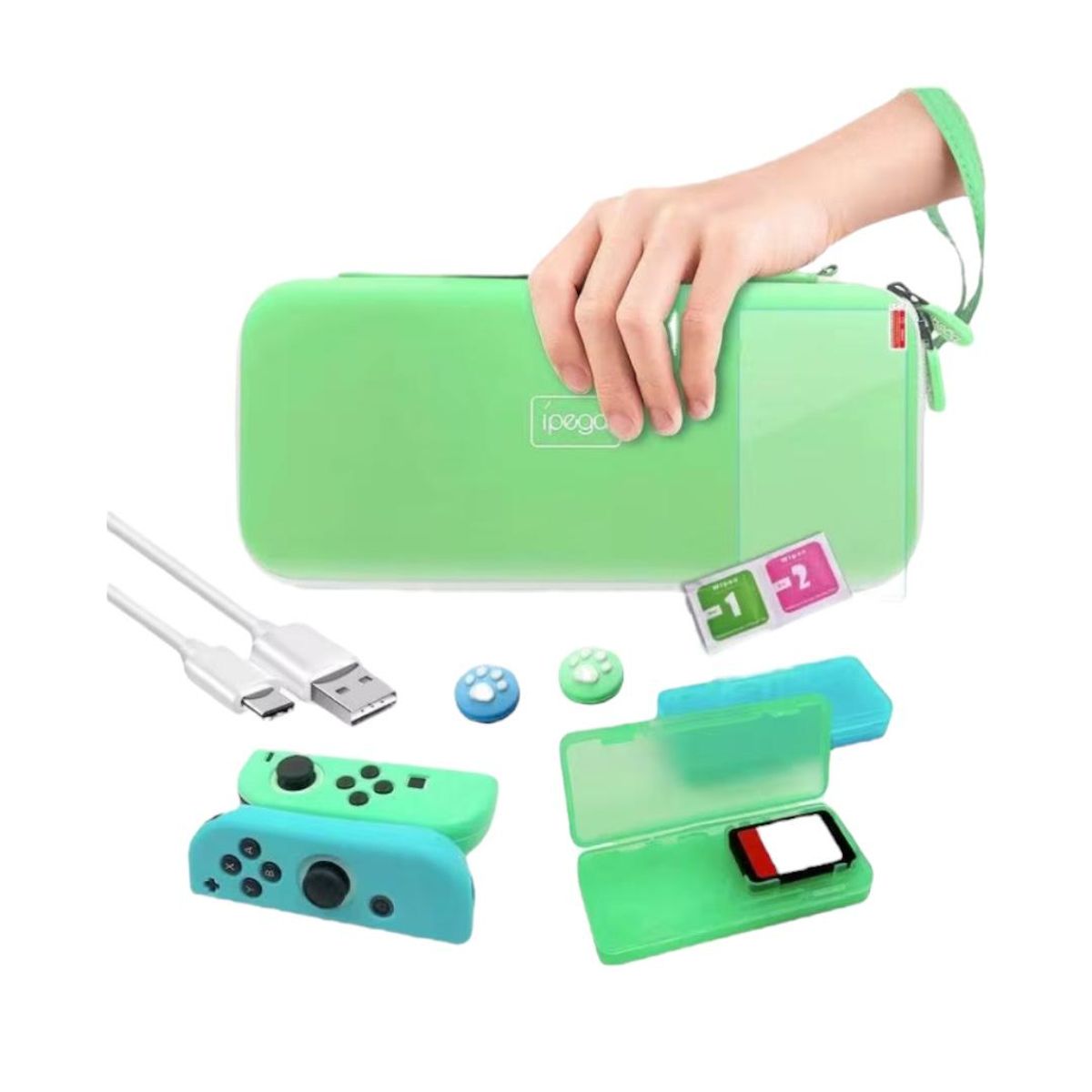 GENERICO - Kit De Accesorios 12 En 1 Con Funda Para Nintendo Switch.