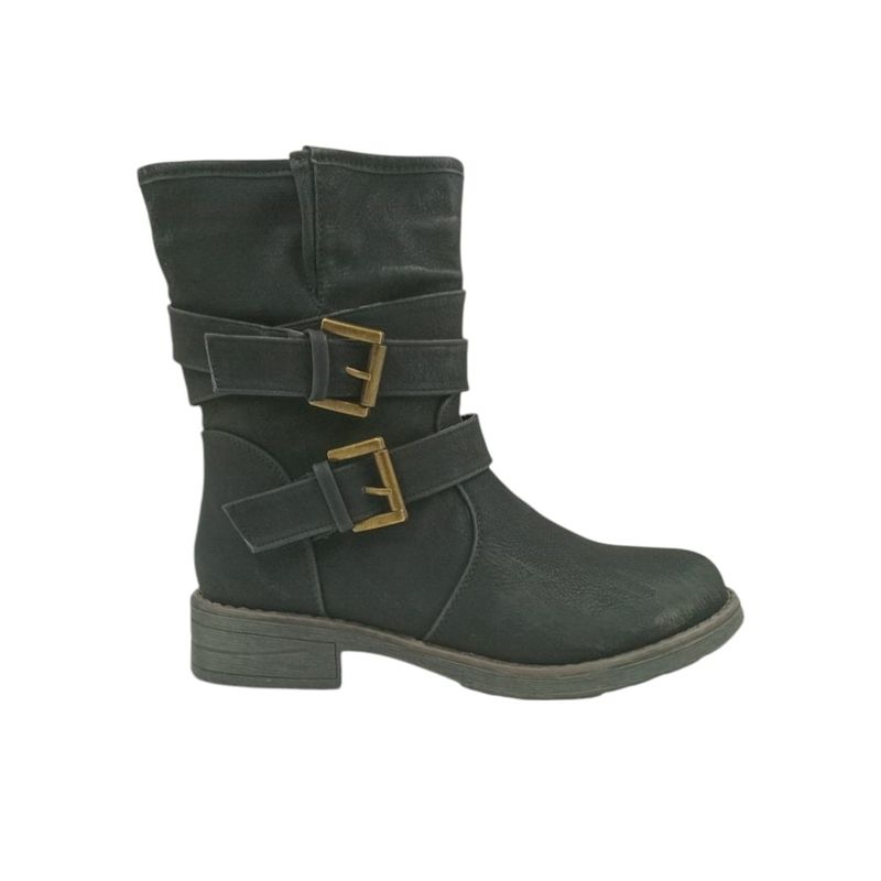 HERIEL - Bota Negra Taco Bajo Mujer.