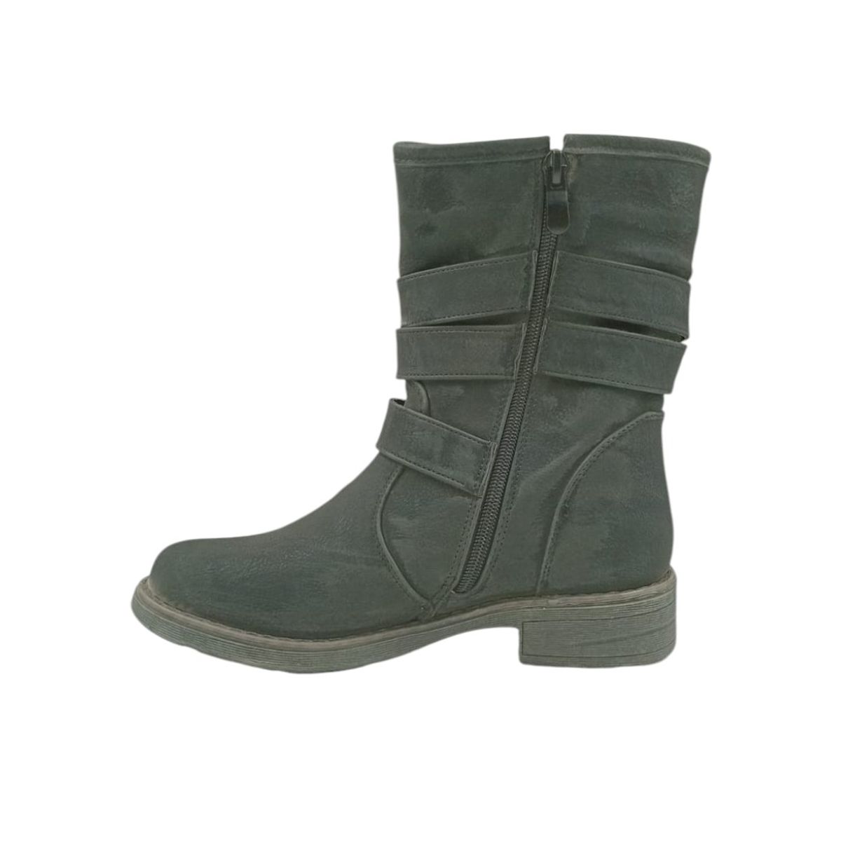 HERIEL - Bota Negra Taco Bajo Mujer