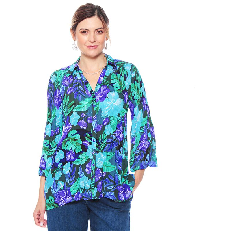WADOS - BLUSA PLISADA MANGA 3/4 ESTAMPADA