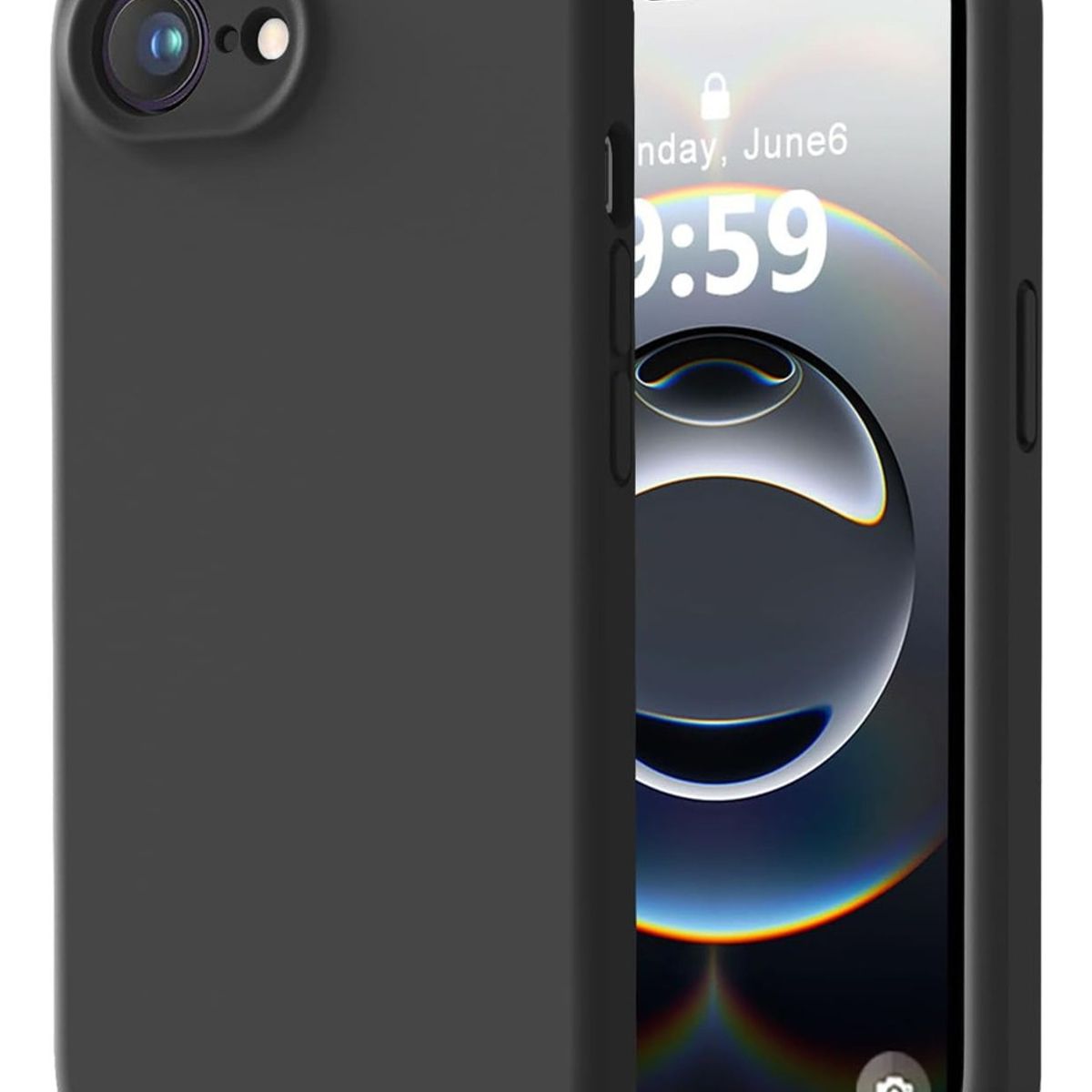 COMPUTECH - Funda Carcasa Premium Silicona Para iPhone 16e Negro+ Vidrio