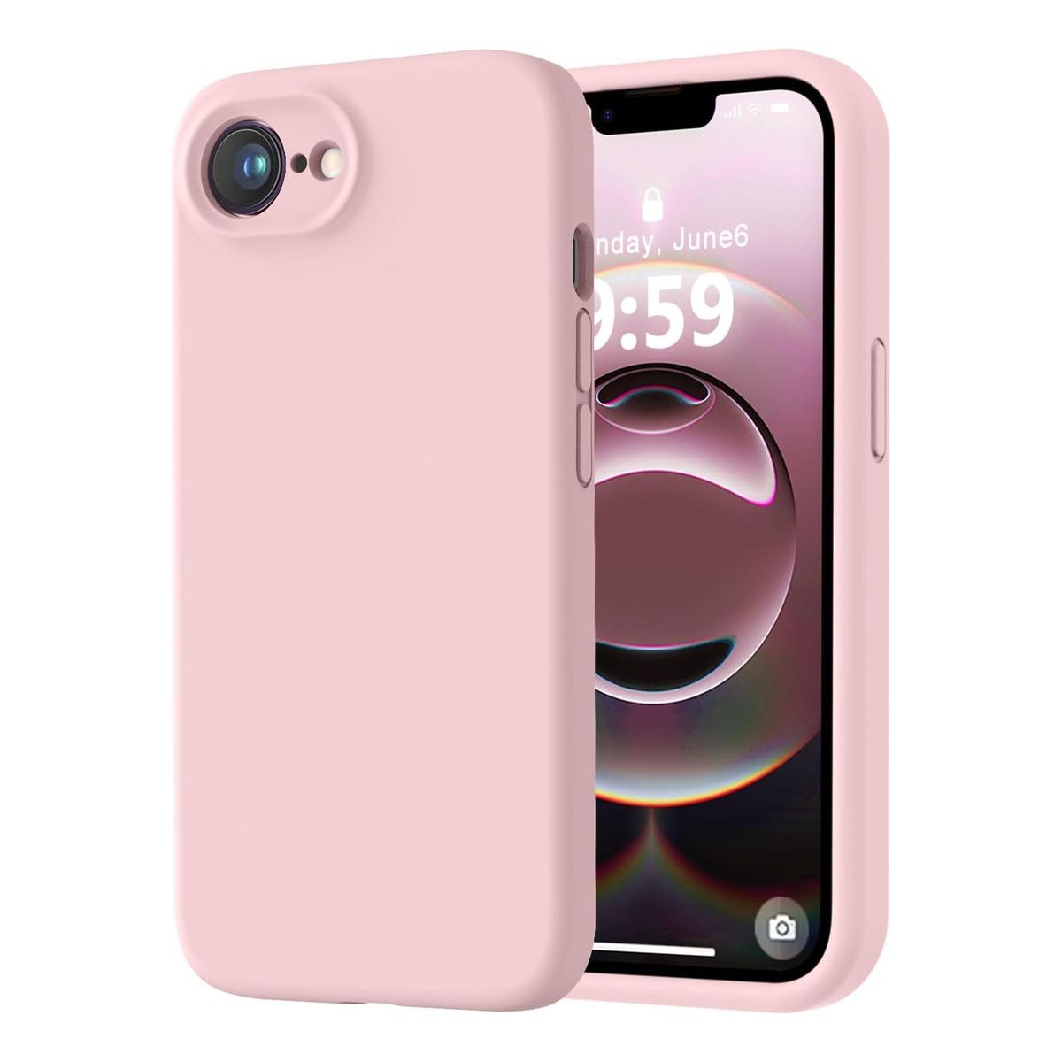COMPUTECH - Funda Carcasa Premium Silicona Para iPhone 16e Rosa + Vidrio