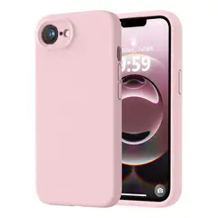 COMPUTECH - Funda Carcasa Premium Silicona Para iPhone 16e Rosa + Vidrio