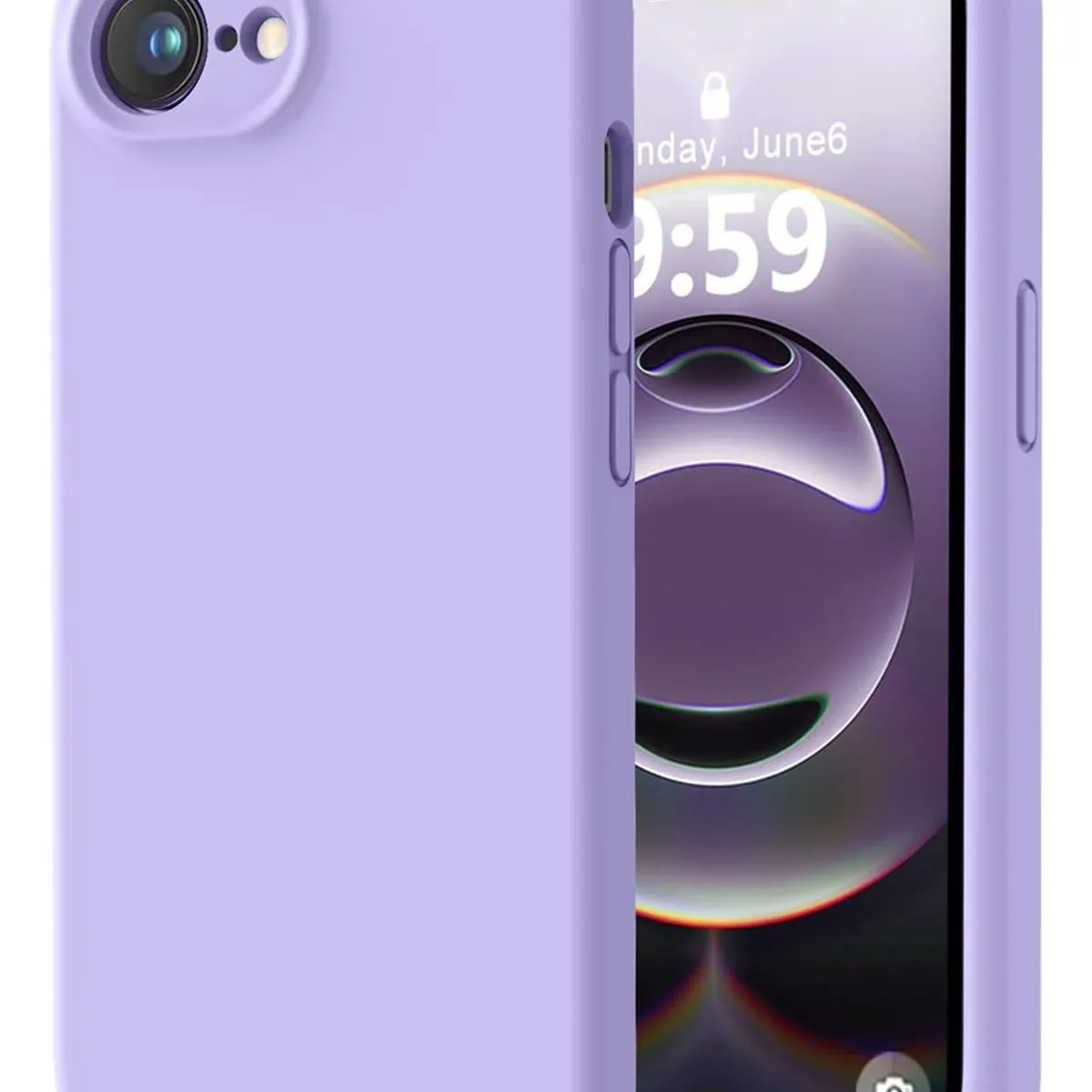 COMPUTECH - Funda Carcasa Premium Silicona Para iPhone 16e Lila + Vidrio