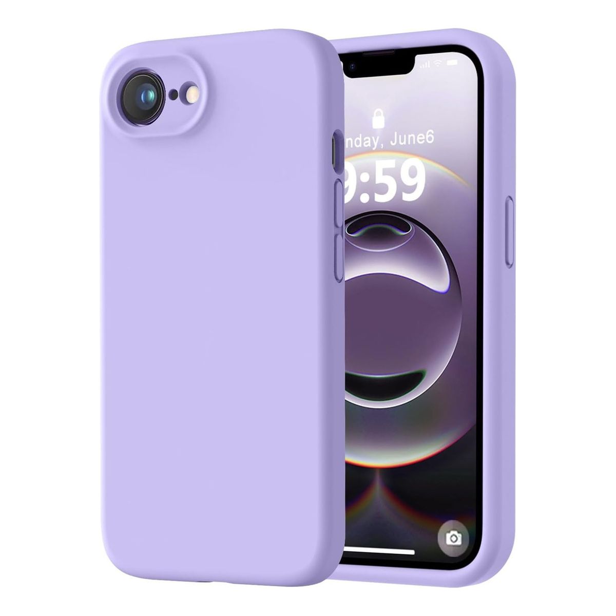 COMPUTECH - Funda Carcasa Premium Silicona Para iPhone 16e Lila + Vidrio