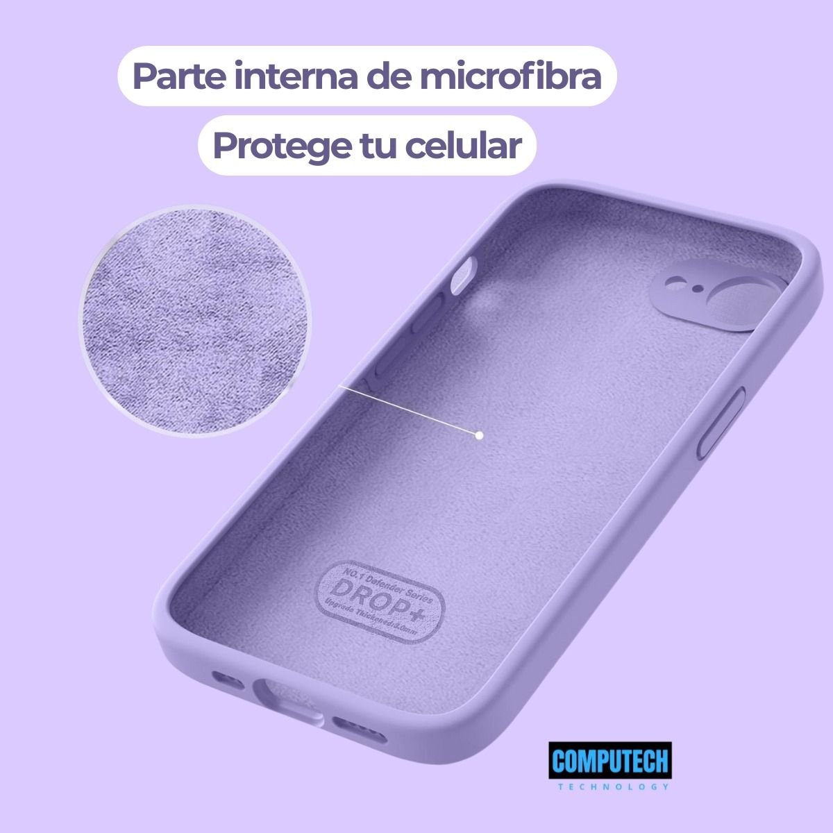 COMPUTECH - Funda Carcasa Premium Silicona Para iPhone 16e Lila