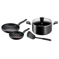 TEFAL - Set Bateria 5 Piezas Marca Francesa Color Negro