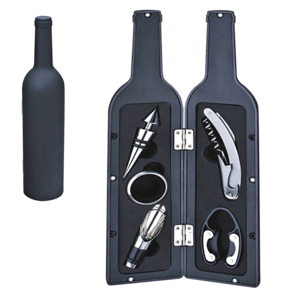 BELKRA - Set Vino 5 Piezas + Estuche Botella Sacacorcho Aireador