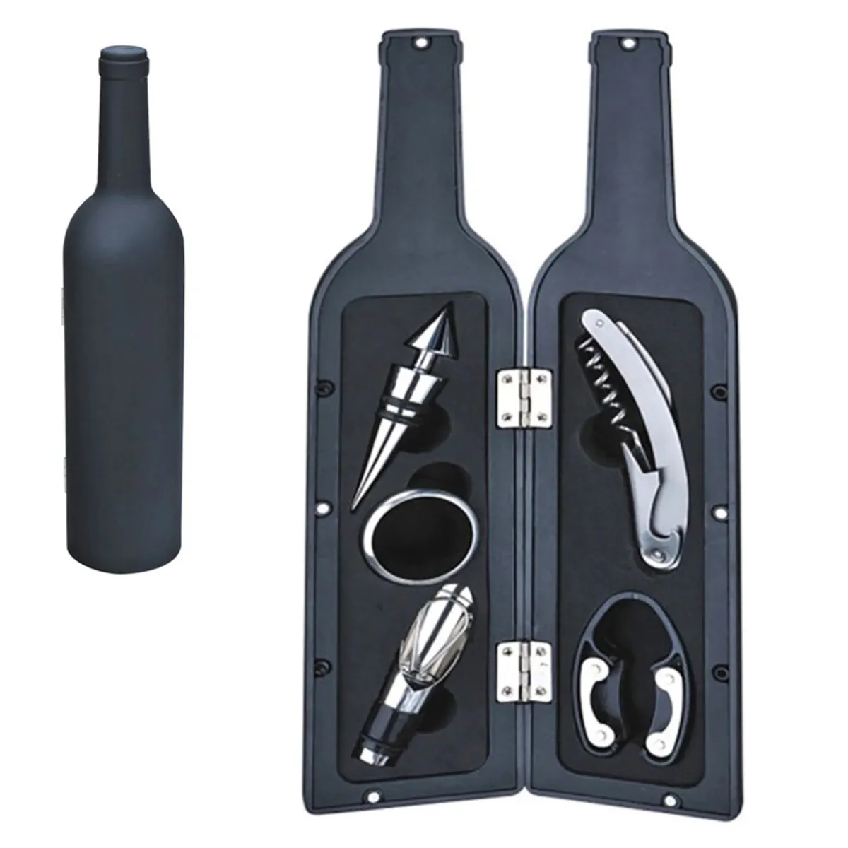 BELKRA - Set Vino 5 Piezas + Estuche Botella Sacacorcho Aireador