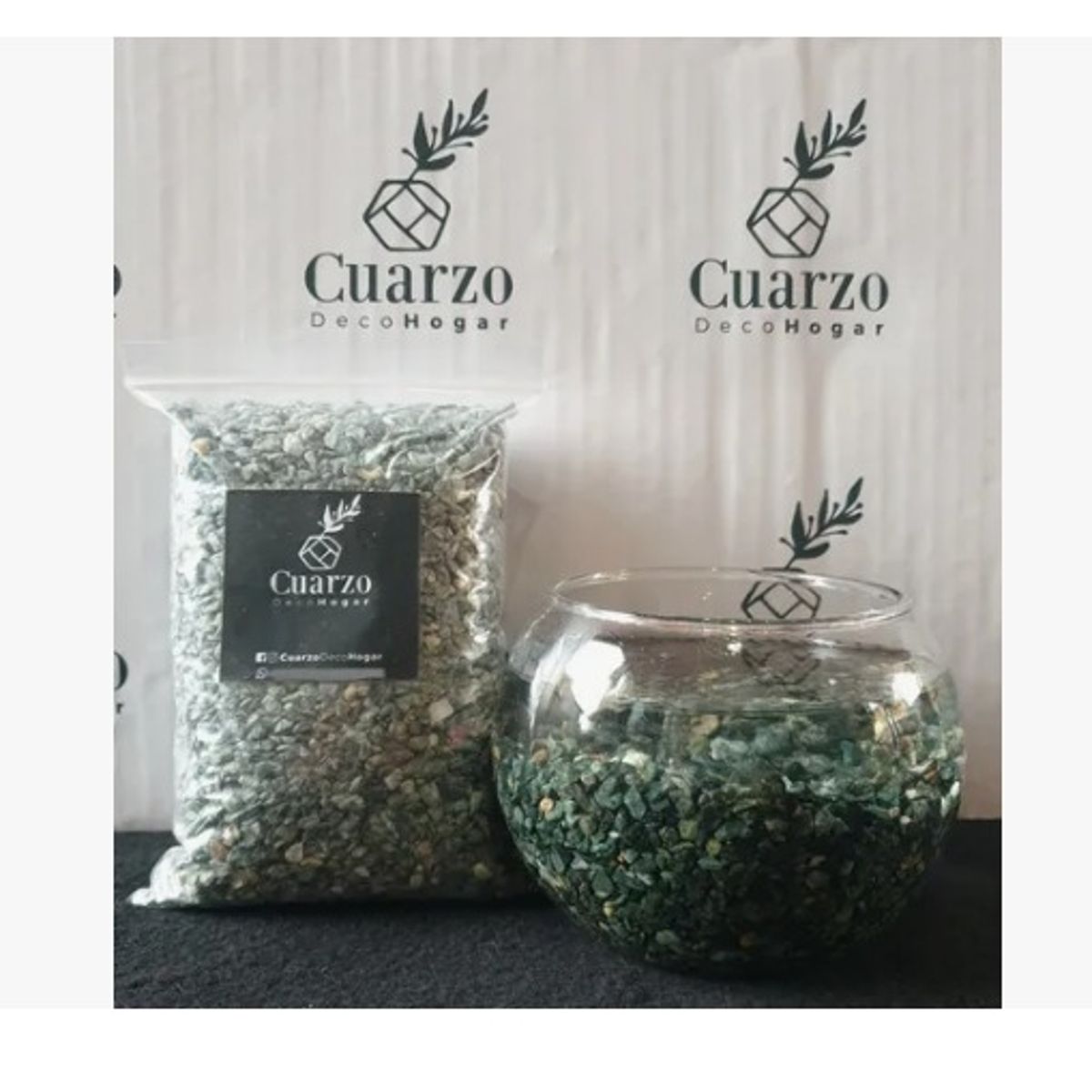 GENERICO - Grava Sudafricana Verde Oceano Fondo De Acuarios. 800 gr
