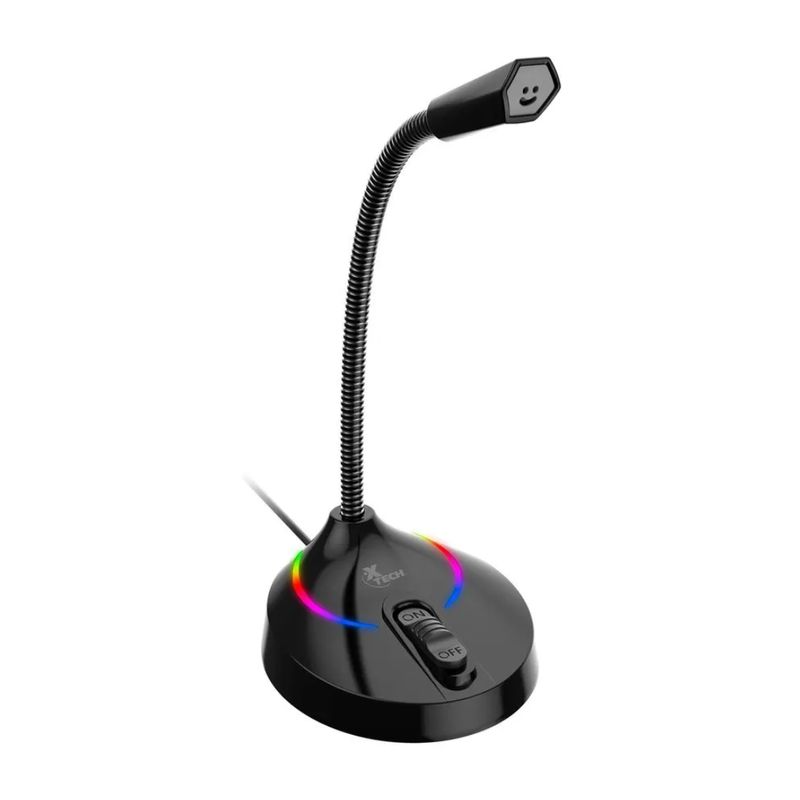 XTECH - Xtech Micrófono Gamer Glisser XTS680 USB Cuello Ganso Led RGB Negro