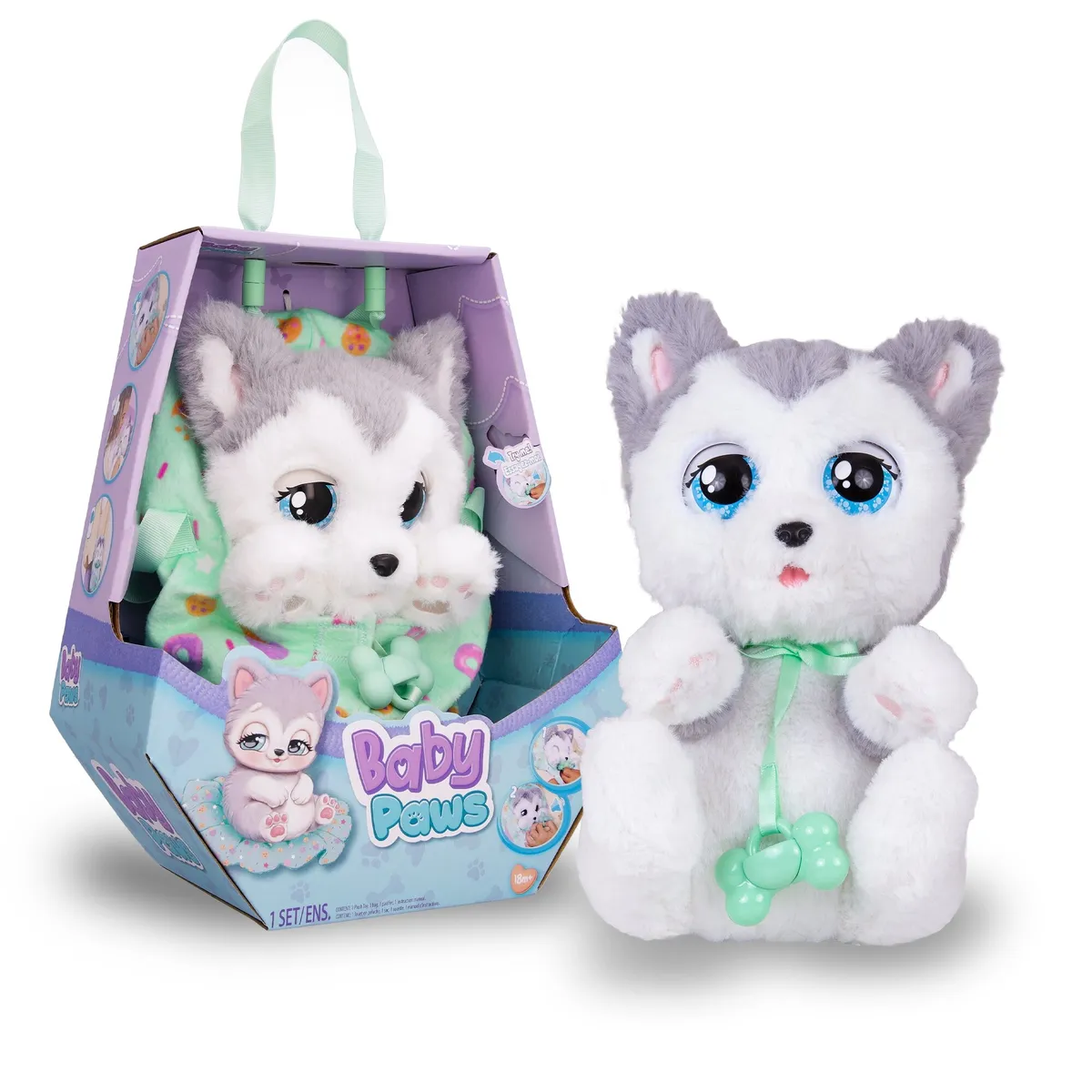 IMEXPORTA - Peluche De Perrito Husky Interactivo Baby Paws Imexporta