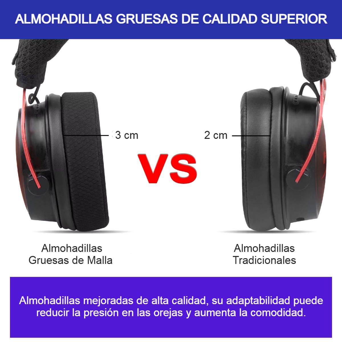 GENERICO - Almohadillas Para Audífonos Audio Technica Hyperx - Malla